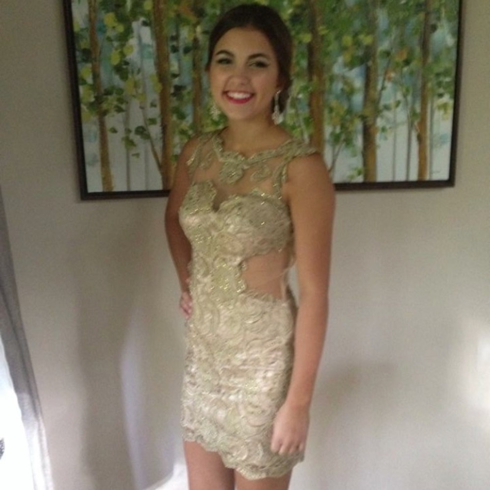 Gold homecoming dress